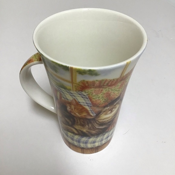 Cats Coffee Mug Porcelain Sleepy Kittens Tea Cup 5 1/2” Tall Designer Cha Cult - Picture 10 of 15